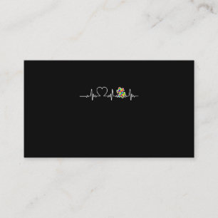 Carte De Visite Coeur Puzzle pièce Heart beat Cool Sensibilisation