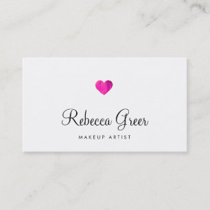 Carte De Visite Coeur rose mignonne Conseillère en beauté moderne