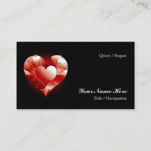 Carte De Visite Coeur rouge rouge
