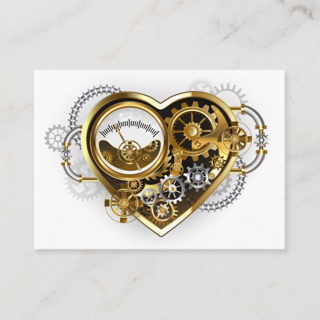 Carte De Visite Coeur vapeur avec un manomètre (Devant)