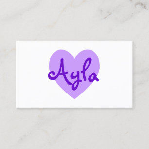 Carte De Visite Coeur violet clair personnalisé sur blanc
