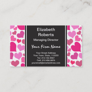 Carte De Visite Coeurs assez roses pour Bachelorette ou jeune
