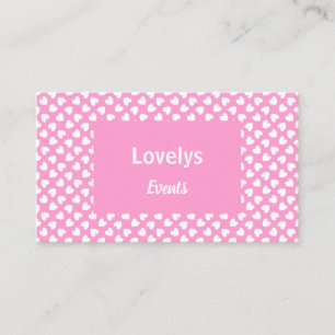 Carte De Visite Coeurs blancs minuscules motif sur rose