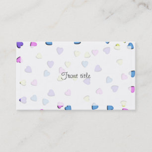Carte De Visite Coeurs bonbons colorés Pastel