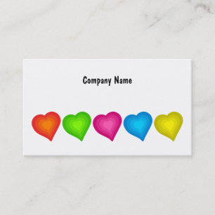 Carte De Visite Coeurs colorés, nom de la société