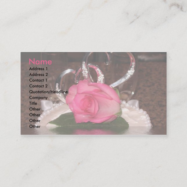 Carte De Visite Cœurs de mariage (Devant)