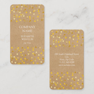Carte De Visite Coeurs d'or Confetti