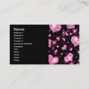 Carte De Visite Coeurs élégants de parties scintillantes de rose