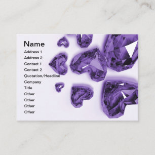 Carte De Visite Coeurs en cristal - pourpre