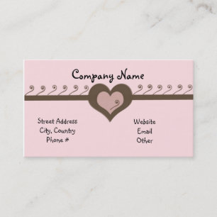 Carte De Visite Coeurs joueurs Chocolat et rose