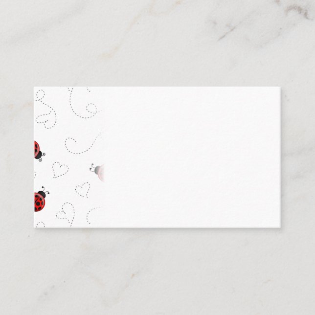 Carte De Visite Coeurs noirs de l'amant de l'insecte rouge Ladybug (Devant)