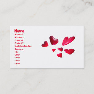 Carte De Visite Coeurs rouges