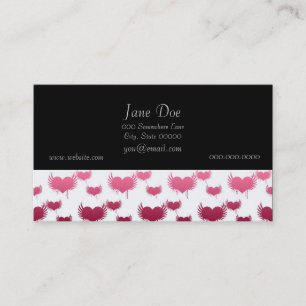 Carte De Visite Coeurs rouges et roses mignons avec ailes