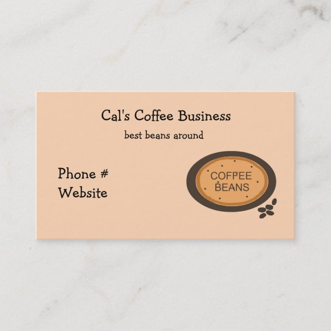Carte De Visite Coffee Bean Connexion Orange et Brown (Devant)
