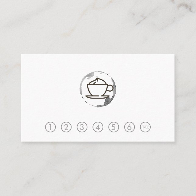 Carte De Visite Coffee Cup et Stain Punch Card (Devant)