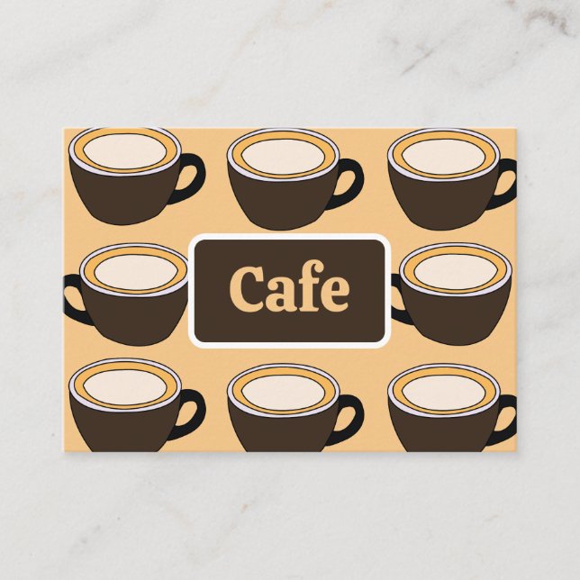 Carte De Visite Coffee Cup Pattern Cafe (Devant)