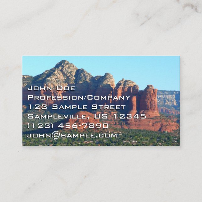 Carte De Visite Coffee Pot Rock I à Sedona Arizona (Devant)