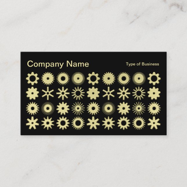 Carte De Visite Cogs - 3d couleur or (Devant)