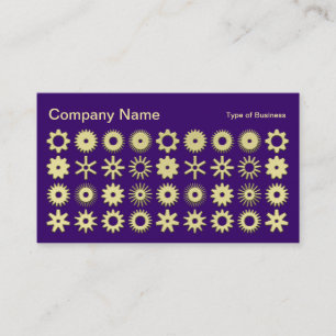 Carte De Visite Cogs - 3d couleur or avec violet profond