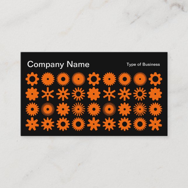 Carte De Visite Cogs - orange sur noir (Devant)