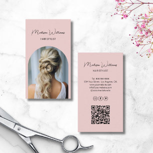 Carte De Visite Coiffeur Arche Photo Moderne Rose
