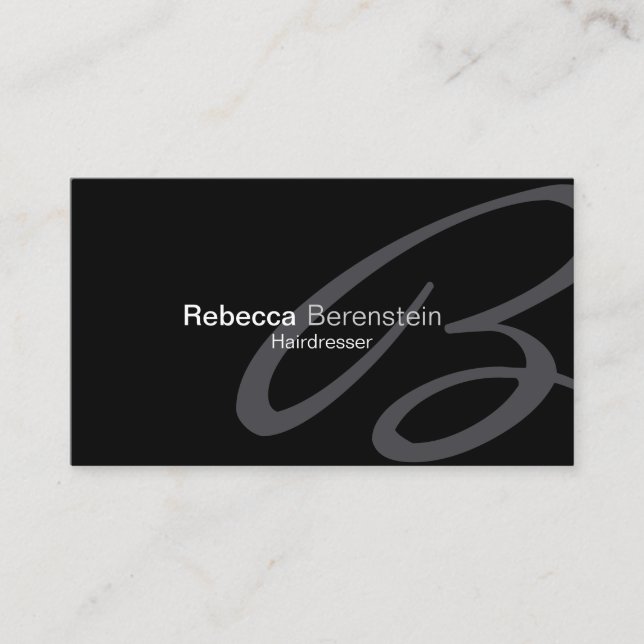 Carte De Visite Coiffeur Beauté Mode Style Curseur Monogramme (Devant)
