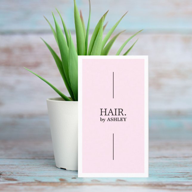 Carte De Visite Coiffeur blanc Rose simple et élégant (Créateur téléchargé)