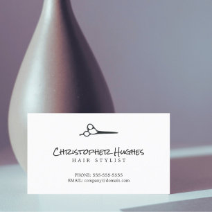 Carte De Visite Coiffeur blanc simple élégant minimaliste
