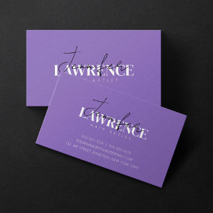 Carte De Visite Coiffeur Branché Minimaliste Élégant Violet