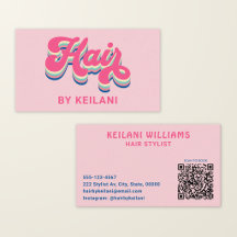 Coiffeur Code QR Groovy Rétro Cheveux Par