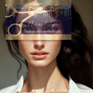 Carte De Visite Coiffeur Coiffeur Coiffeur Rainbow Scissers