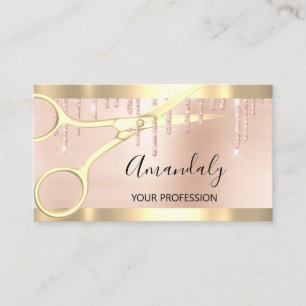 Carte De Visite Coiffeur Coiffeur Gold Ciseaux Rose Gold