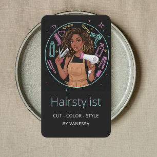 Carte De Visite Coiffeur Coiffeuse Coloriste Élégant et Stylé