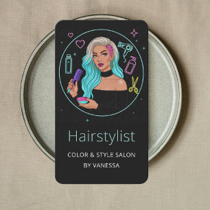 Carte De Visite Coiffeur Coiffeuse Coloriste Élégant et Stylé