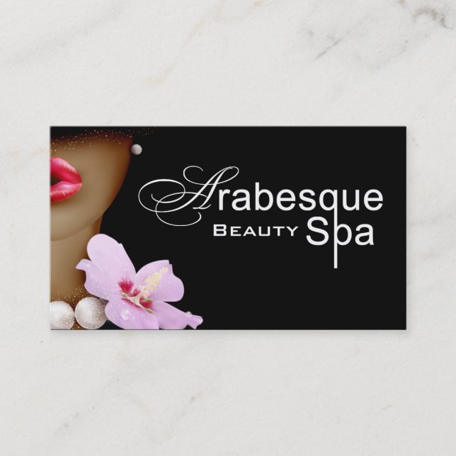 Carte De Visite Coiffeur d'arabesque de spa de beauté (Devant)