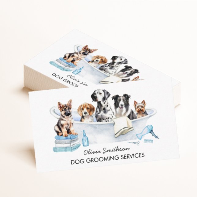 Carte De Visite Coiffeur de chiens et salon pour animaux de compag (Créateur téléchargé)
