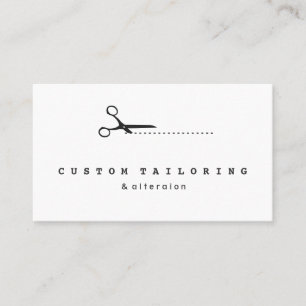 Carte De Visite Coiffeur de couture de coupe de tailleur noir de