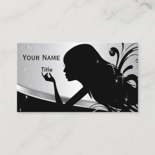 Carte De Visite Coiffeur de femme de silhouette