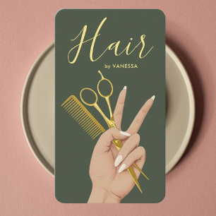 Carte De Visite Coiffeur de Luxe Coiffeur Salon de Coiffure Élégan
