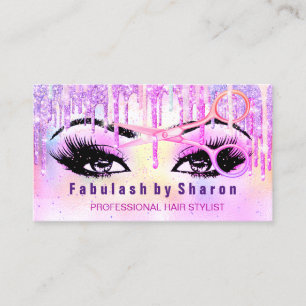 Carte De Visite Coiffeur de maquillage Holographe Unicorn Déchets