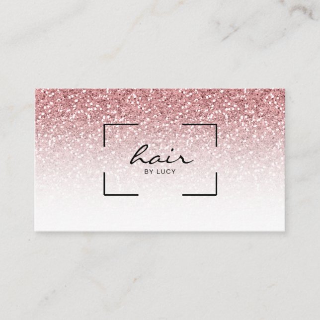 Carte De Visite Coiffeur de salon de coiffure Rose Gold Parties sc (Devant)