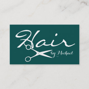 Carte De Visite Coiffeur Élégant Fond Vert Jungle Profond