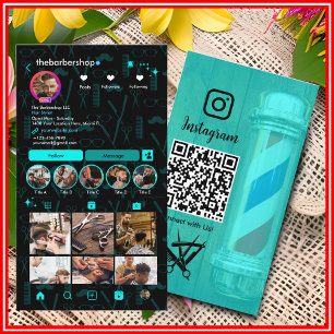 Carte De Visite Coiffeur Instagram Salon de Coiffure Scannez pour