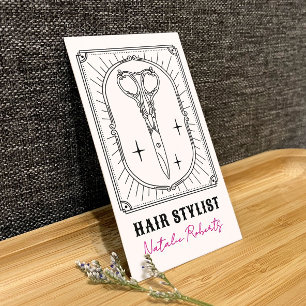 Carte De Visite Coiffeur Joli Ciseaux Gribouillage Photo Personnal