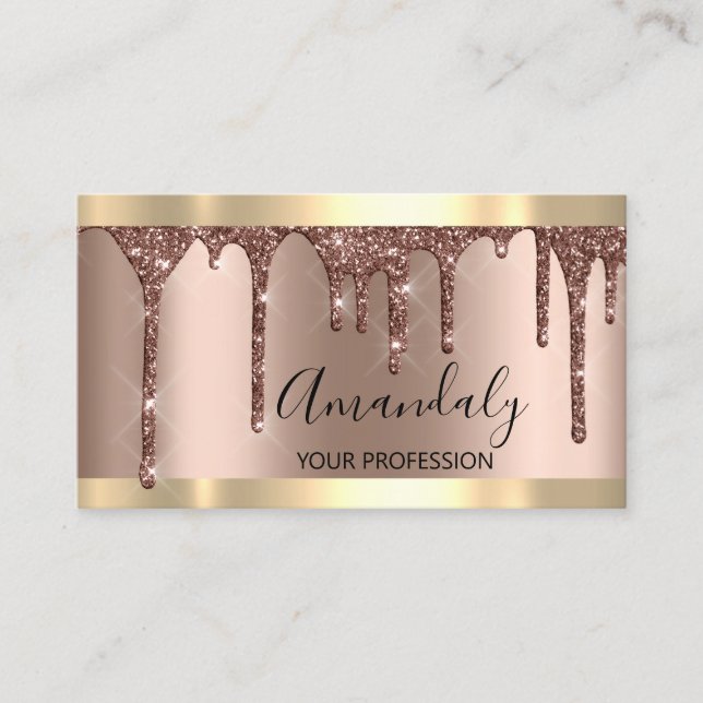 Carte De Visite Coiffeur maquillage Artiste Lash Rose Gold Blush (Devant)