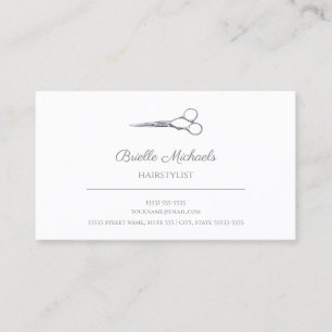Carte De Visite Coiffeur Minimaliste Ciseaux