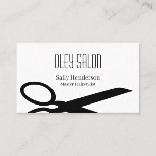 Carte De Visite Coiffeur Minimaliste Moderne Noir et Blanc