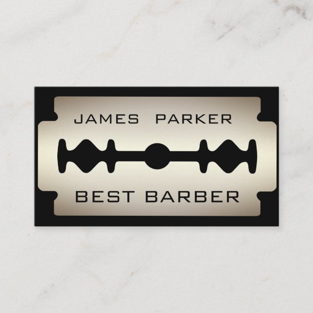 Carte De Visite Coiffeur moderne de logo de lame de rasoir de (Devant)