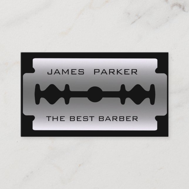 Carte De Visite Coiffeur moderne de logo de lame de rasoir de (Devant)