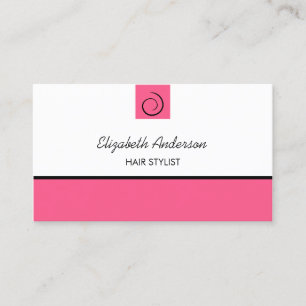 Carte De Visite Coiffeur moderne Preppy Pink Black Hair Salon